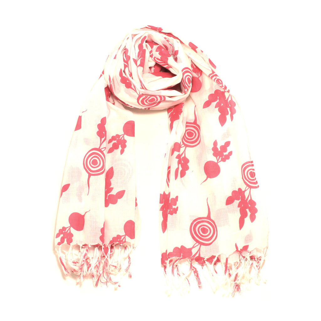 Screen Printed Beetroot Scarf