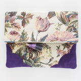 Floral Unique Leather Accents Clutch - Soul Made Boutique