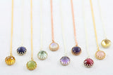 Adore Gemstone Collection - Amethyst Round Pendant Necklace - Soul Made Boutique