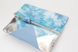 Dyed Watercolor Unique Leather Accents Clutch
