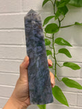 Nature Treasure - Huge Blue Moss Agate Tower (Diana and Yvonne)