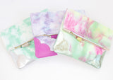 Dyed Watercolor Unique Leather Accents Clutch