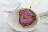 Adore Gemstone Collection - Agate Slice Necklace - Soul Made Boutique