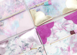 Dyed Watercolor Unique Leather Accents Clutch