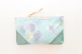 Watercolor Unique Leather Accents Clutch Pouch