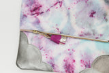 Dyed Watercolor Unique Leather Accents Clutch