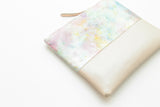Watercolor Unique Leather Accents Clutch Pouch