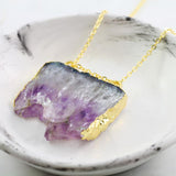 Adore Gemstone Collection - Amethyst Slab Necklace - Soul Made Boutique