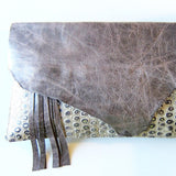 Statement Leather Hide Clutch