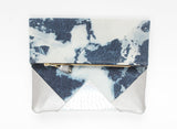 Dyed Watercolor Unique Leather Accents Clutch