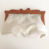 Wooden Handle Abstract Polka Dots Clutch