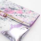 Watercolor Unique Leather Accents Clutch
