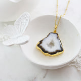 Adore Gemstone Collection - Agate Slice Necklace - Soul Made Boutique