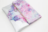 Watercolor Unique Leather Accents Clutch