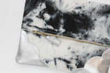 Dyed Watercolor Unique Leather Accents Clutch