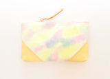Watercolor Unique Leather Accents Clutch Pouch
