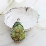 Adore Gemstone Collection - Druzy Oval Necklace - Soul Made Boutique