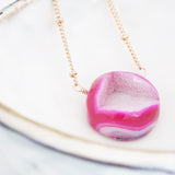 Adore Gemstone Collection - Druzy Round Necklace - Soul Made Boutique