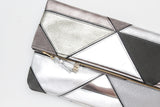 Geometric Prism Unique Leather Accents Clutch