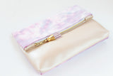 Dyed Watercolor Unique Leather Accents Clutch