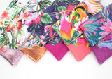 Floral Watercolor Unique Leather Accents Clutch