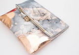 Dyed Watercolor Unique Leather Accents Clutch
