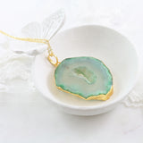 Adore Gemstone Collection - Agate Slice Necklace - Soul Made Boutique
