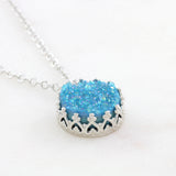 Adore Gemstone Collection - Druzy Round Pendant Necklace - Soul Made Boutique