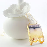Adore Gemstone Collection - Citrine Slab Necklace - Soul Made Boutique