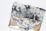 Dyed Watercolor Unique Leather Accents Clutch