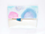 Dyed Watercolor Unique Leather Accents Clutch