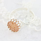 Adore Gemstone Collection - Druzy Round Pendant Ring - Soul Made Boutique