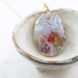 Adore Gemstone Collection - Agate Oval Necklace - Soul Made Boutique