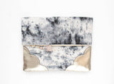 Dyed Watercolor Unique Leather Accents Clutch
