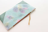 Watercolor Unique Leather Accents Clutch Pouch