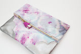 Dyed Watercolor Unique Leather Accents Clutch