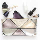 Geometric Prism Unique Leather Accents Pouch - Soul Made Boutique