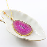 Adore Gemstone Collection - Agate Slice Necklace - Soul Made Boutique