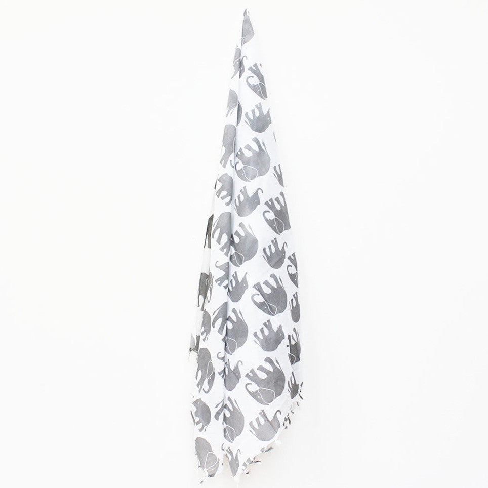 Screen Printed Elephant Scarf