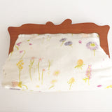 Wooden Handle Watercolor Spring Flowers Clutch