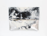Dyed Watercolor Unique Leather Accents Clutch
