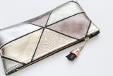 Geometric Prism Unique Leather Accents Pouch