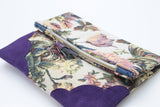 Floral Unique Leather Accents Clutch