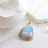Adore Gemstone Collection - Agate Slice Necklace - Soul Made Boutique