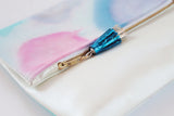 Dyed Watercolor Unique Leather Accents Clutch