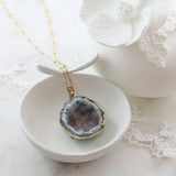 Adore Gemstone Collection - Agate Slice Necklace - Soul Made Boutique