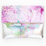 Dyed Watercolor Unique Leather Accents Clutch