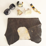 Statement Leather Hide Clutch