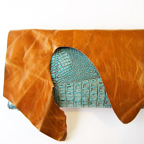Statement Leather Hide Clutch