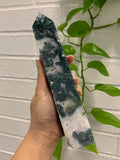 Nature Treasure - Huge Blue Moss Agate Tower (Diana and Yvonne)